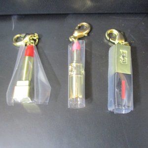 YSL YVES SAINT LAURENT LOT OF 3 MINI LIPSTICK CHARMS NEW
